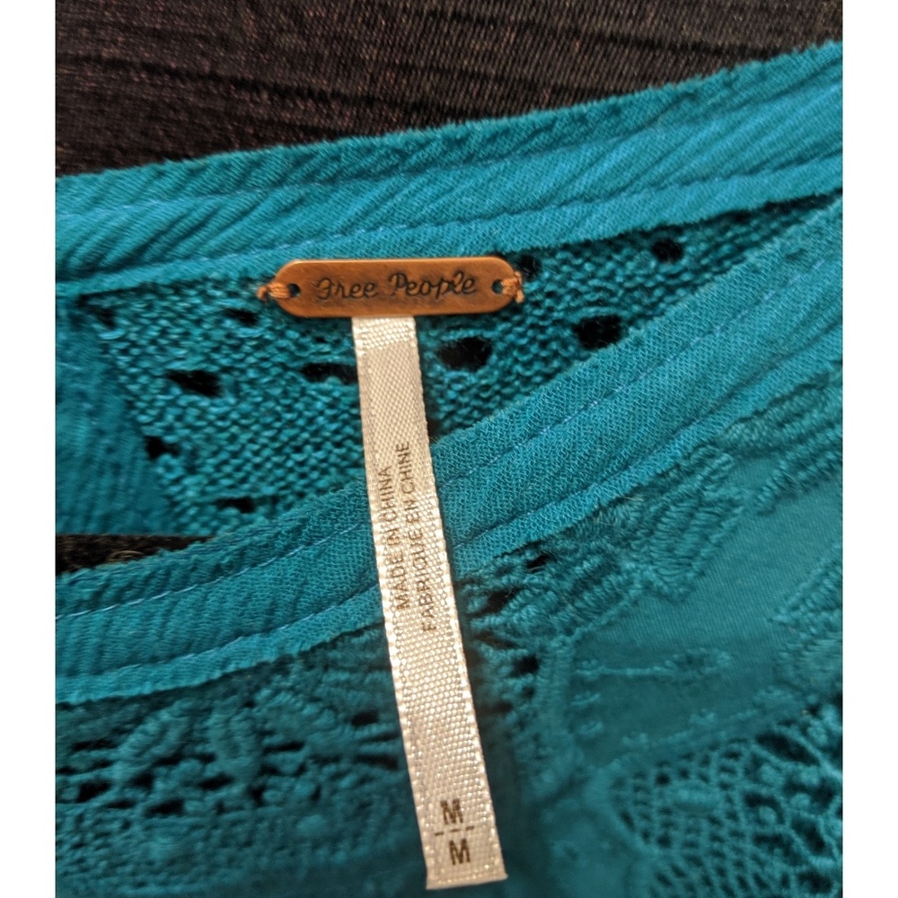 NWT Free People Turquoise Lace Top - Picture 4 of 6
